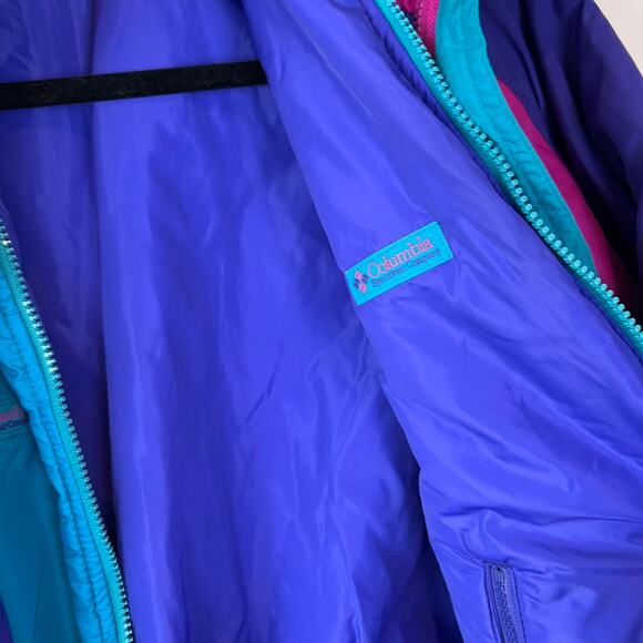 Vintage 90s Columbia Powder Keg Ski Jacket 2 in 1 Color Block Granola S Womens - Picture 13 of 14